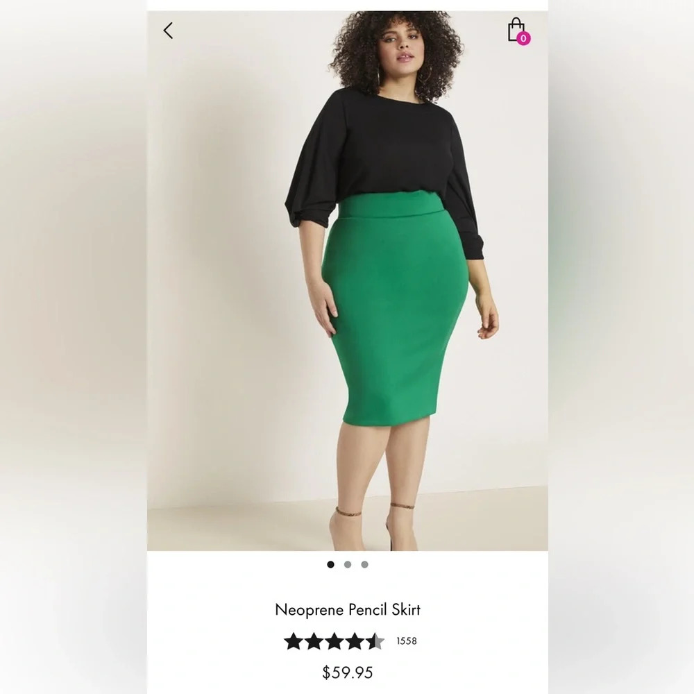 ELOQUII Neoprene Pencil Skirt - PINK - Picture 2 of 6
